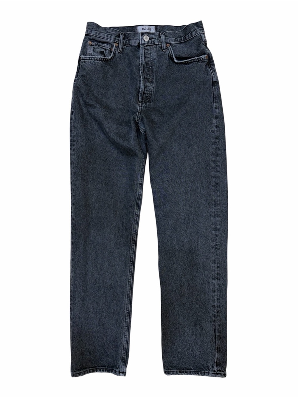 AGOLDE 90’s Pinch Waist Jeans Black Tea Washed Black High Rise Size 27 - Picture 2 of 8